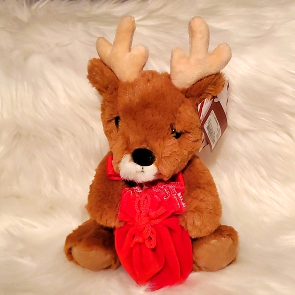 Plush Reindeer with velvet jewelry pouch For Gifting Jewels - Picture 3 of 4